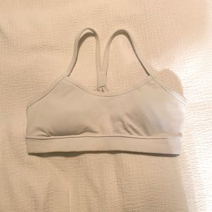 White Lululemon Flow Y Bra Nulu SIZE XS/2